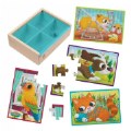 Thumbnail Image of 4 Wooden Pet Jigsaw Puzzles in Wood Box