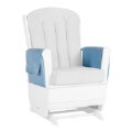 White Comfort Glider Replacement Armrest Cushions - Blue
