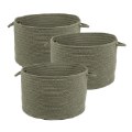 Soft Storage Baskets - Set of 3, Moss Green - 10" x 8"