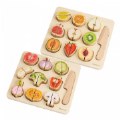 Primary Thumbnail of Wooden Slice & Match Fruit & Vegetable Puzzles