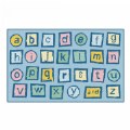 Primary Thumbnail of Alphabet Blocks Value PLUS Rug - Light Blue - 7'6" x 12' Rectangle
