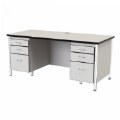 Primary Thumbnail of Teacher Desk with Dual Pedestals