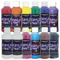 Acrylic Paint Assorted Colors 8 oz. Bottles - Set of 12