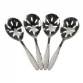 Polished Stainless Steel Slotted Spoons - Set of 4