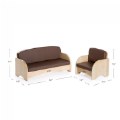 Alternate Image #8 of Premium Solid Maple Couch and Chair Group - Brown