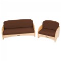Thumbnail Image of Premium Solid Maple Toddler Couch and Chair Group - Brown