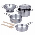 Stainless Steel Pots & Pans Play Set - 8-Pieces