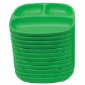 Family Style Dining - Set of 12 Green Divided Plates