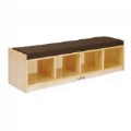 Alternate Image #2 of Premium Solid Maple 4-Section Bench Cubby