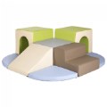 Soft Toddler Arches and Slide Climber in Natural Colors