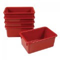 Red Colored Storage Bin - Set of 5
