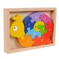 Alternate Image #4 of Number Snail Colorful Puzzle with Roman Numerals - Eco-Friendly Wood