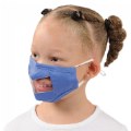 Alternate Image #4 of Clear Child Face Mask - Set of 5 Blue Masks