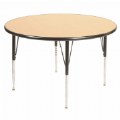 Golden Oak 48" Round Table with Adjustable Legs