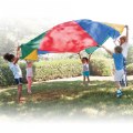 Bright Rainbow Parachute with Handles for Outdoor Collaborative Play