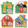 Jumbo Knob Puzzle Set with Friendly Animals - Set of 4 Puzzles