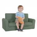 Alternate Image #7 of Toddler Modern Vinyl Couch - Green