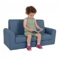 Alternate Image #6 of Toddler Modern Vinyl Couch - Blue
