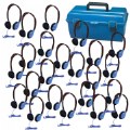 Multi Pack Deluxe Foam 24 – Personal Headphones in Blue with Carry Case