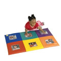 Alternate Image #2 of Easy to Clean Rainbow Colors Vinyl Photo Mat with Six Pockets