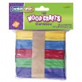 Bright Hues Colorful Wooden Craft Sticks for Art Projects - 150 Pieces