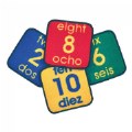 Bilingual Numbers Seating Squares - 12" x 12" - Set of 10