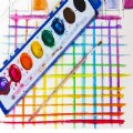 Alternate Image #3 of 8 Watercolor Paint Trays with Brush - Set of 12