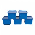 Alternate Thumbnail #4 of Storage Bins with Lids - Set of 5 - Blue