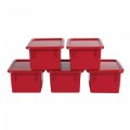 Alternate Thumbnail #4 of Storage Bins with Lids - Set of 5 - Red