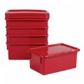 Primary Thumbnail of Storage Bins with Lids - Set of 5 - Red