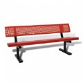 Primary Thumbnail of 6' Bench with Back - Surface Mount Perforated