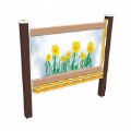 Alternate Thumbnail #2 of 2-Sided In-Ground 56" Art Easel Yellow/Chocolate