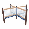 Alternate Thumbnail #2 of 4-Sided In-Ground 112" Art Easel Blue/Chocolate