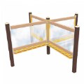 Alternate Thumbnail #2 of 4-Sided In-Ground 112" Art Easel Yellow/Chocolate