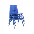 Alternate Image #4 of Tapered Leg Stackable Chair - 9.5" Seat Height - Blue