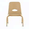 Alternate Image #2 of Nature Color Tapered Leg Stackable Chair With 9.5" Seat Height - Natural