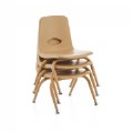 Alternate Image #4 of Nature Color Tapered Leg Stackable Chair With 9.5" Seat Height - Natural