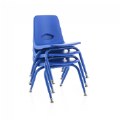 Alternate Image #4 of Nature Color Tapered Leg Stackable Chair With 11.5" Seat Height - Primary Blue