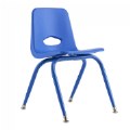 Nature Color Tapered Leg Stackable Chair With 13.5" Seat Height - Primary Blue