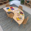 Alternate Thumbnail #6 of Nature Color Tapered Leg Stackable Chair With 17.5" Seat Height Teacher Chair - Natural