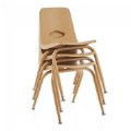 Alternate Image #4 of Nature Color Tapered Leg Stackable Chair With 17.5" Seat Height Teacher Chair - Natural