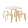 Thumbnail Image of Natural Color 24" Round Nordic Table and 4 Stools
