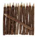 Natural Textured Wooden Twig Pencils - Set of 12