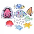 Smiling Fishy Tales Felt Set for Interactive Reading and Storytelling - 19 Pieces
