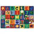 Soft Toddler Alphabet Blocks Carpet with 35 Colorful Seating Squares - 6' x 9'