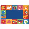 Soft Toddler Blocks Carpet with 14 Colorful Seating Spaces - 6' x 9'