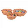 Alternate Image #3 of Round Washable Plastic Wicker Baskets - Set of 3