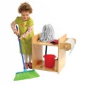 Wooden Housekeeping Stand with Accessories for Dramatic Play Activities