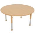 Nature Color Chunky 48" Round Table with 15" - 24" Adjustable Legs
