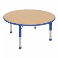 Primary Thumbnail of Nature Color Chunky 48" Round Table with 21" - 30" Adjustable Legs - Blue
